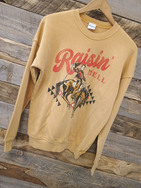 The Raisin' Hell Mineral Mustard Sweatshirt