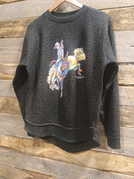 The CrissCross Chaos Bronc Leopard Sweatshirt