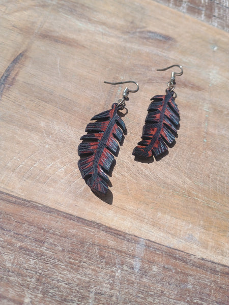 The Feather Leather Earrings