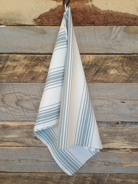 The Stripes and Triangles Sage Green Towel