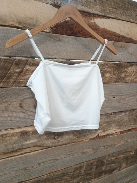 The White Crop Tank Top