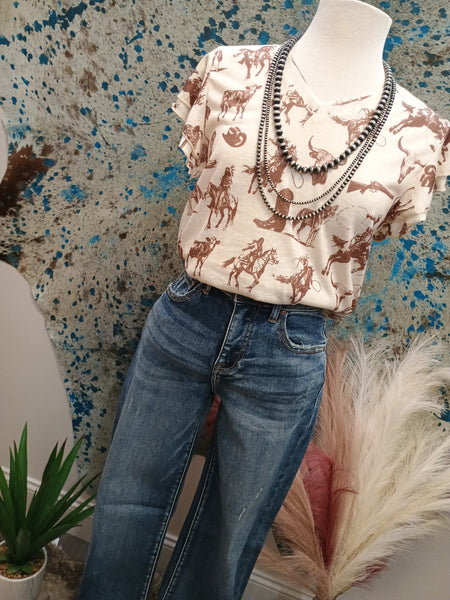 The Cowboys and Indians Ruffle Sleeved Top