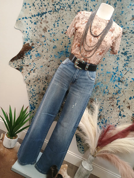 The Lasso Cowboy Mesh Short Sleeve Top