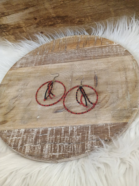 The Black and Red Needed Hoop Earrings