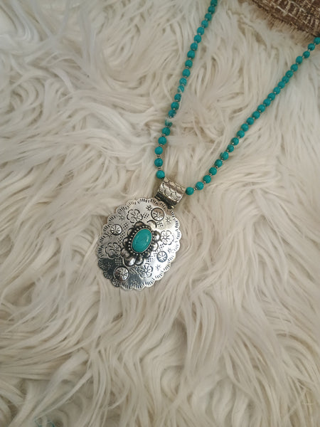 The Way To It Turquoise Pendant Necklace