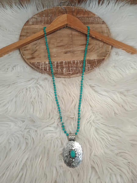 The Way To It Turquoise Pendant Necklace