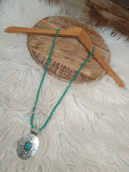 The Way To It Turquoise Pendant Necklace