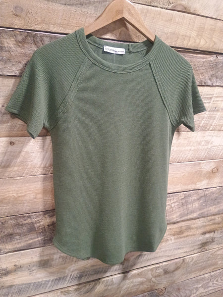 The Best Basic Waffle Light Olive Top