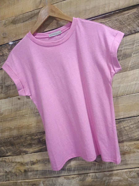 The Take It Basic Heathered Fuchsia Top