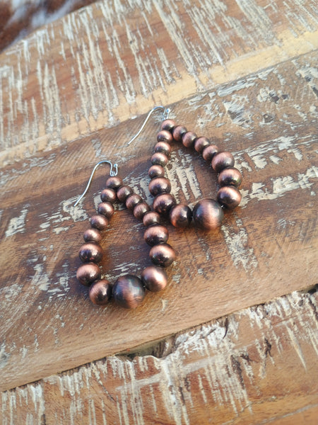 The There For Faux Navajo Pearl Copper Earrings