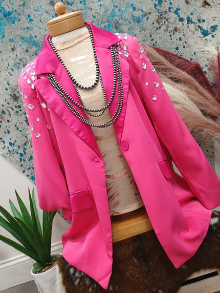 The Jewel Covered Bright Pink Blazer