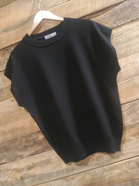 The Talk To Them Black Sweater Tank Top