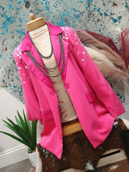 The Jewel Covered Bright Pink Blazer