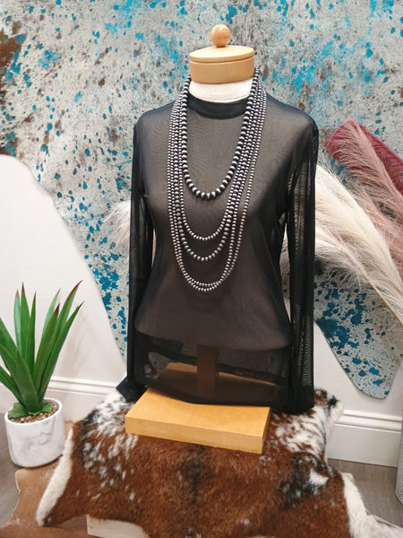 The Black Mesh Top