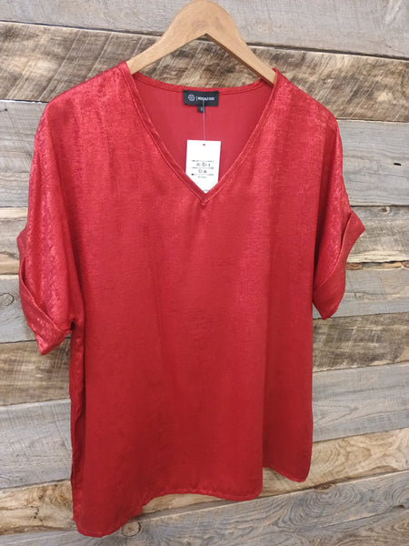 The Metallic Red Top
