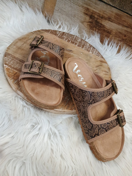The Day Is Today Tan Slide Sandals
