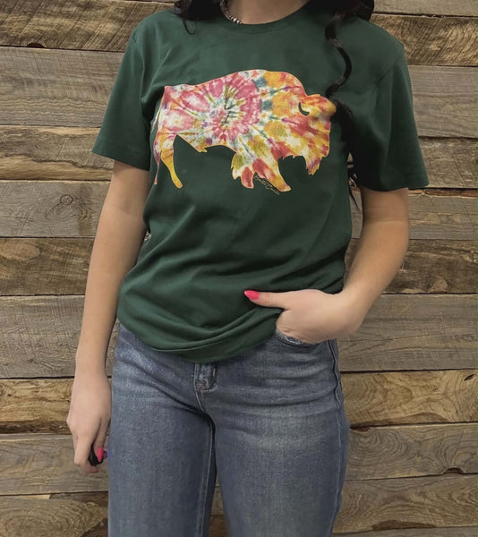 The Tie Died Buffalo Green Tee