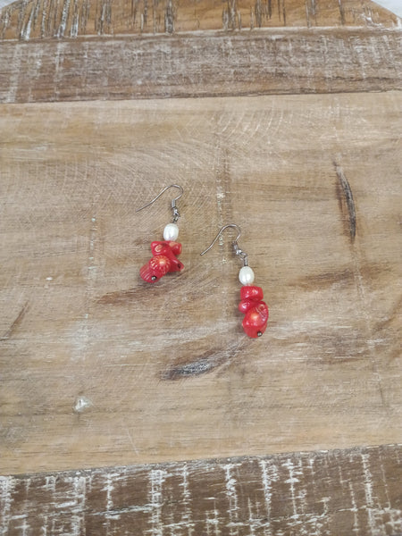 The Pearl and Red Earrings