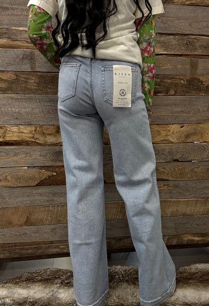 The Natisha High Rise Wide Leg Light Wash Jeans