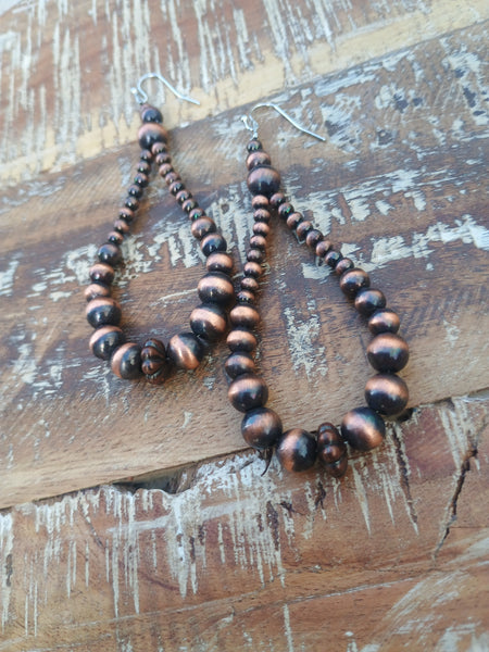 The Way To Be Faux Navajo Pearl Copper Earrings