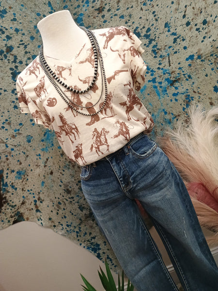The Cowboys and Indians Ruffle Sleeved Top