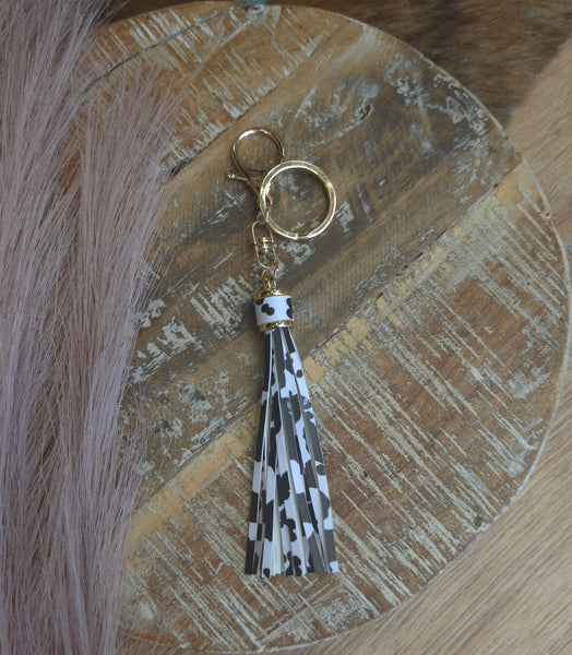 The Cowhide Tassel Keychain