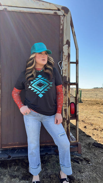 The Turquoise Aztec Espresso Tee