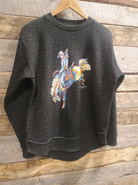 The CrissCross Chaos Bronc Leopard Sweatshirt