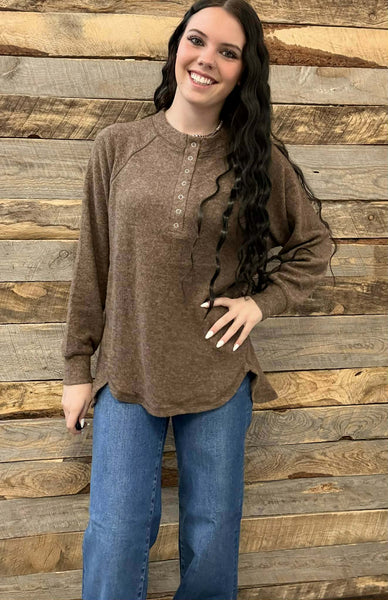 The Stop It Here Brown Sweater