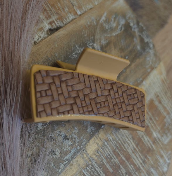 The Basket Weave Brown Hair Clip