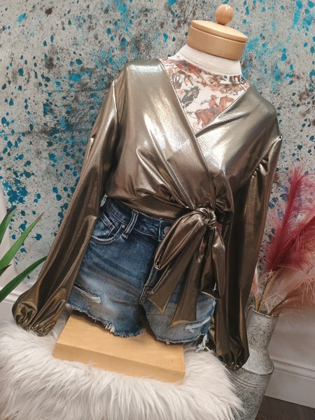 The Fake Gold Bow Top