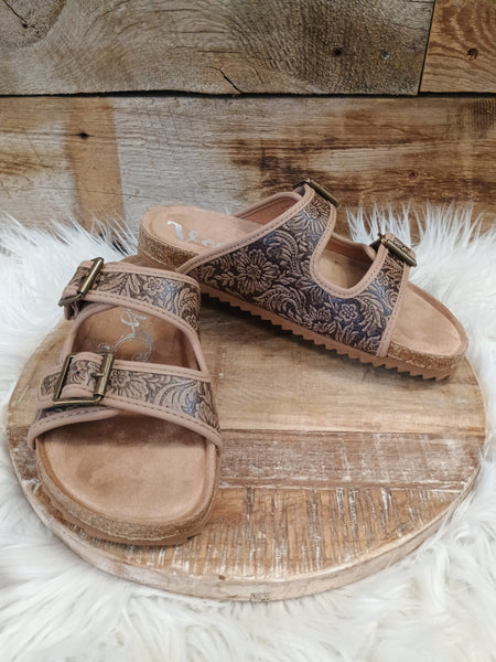 The Day Is Today Tan Slide Sandals