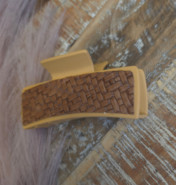 The Basket Weave Brown Hair Clip