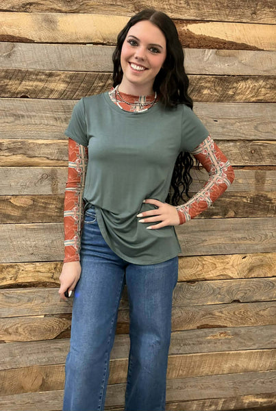 The Walk This Way Ash Jade Top