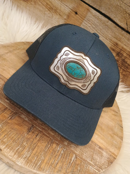 The Turquoise Concho Navy Cap