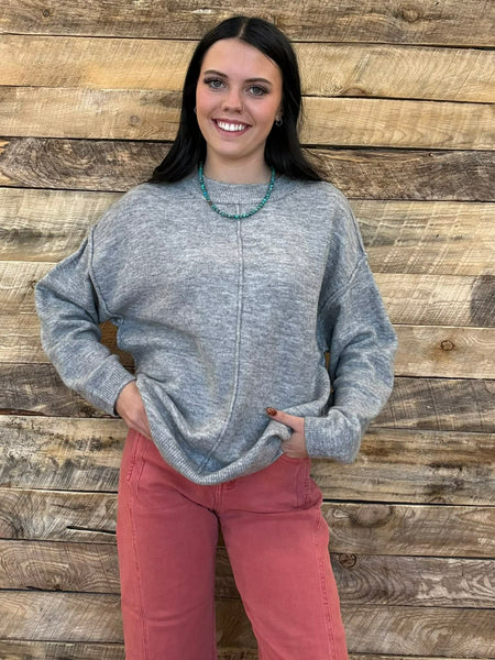 The Stop Here Heather Grey Sweater