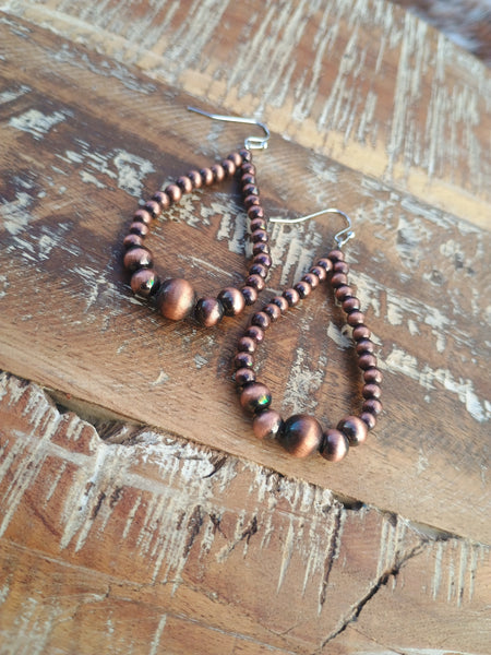The Way To It Faux Navajo Pearl Copper Earrings