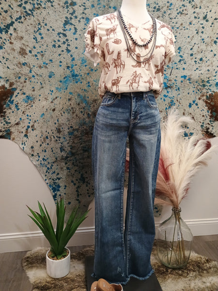 The Cowboys and Indians Ruffle Sleeved Top
