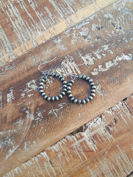 The Way There Faux Navajo Pearl Silver Earrings