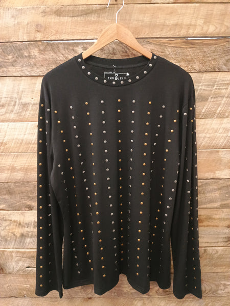 The Black Multi Studs Top