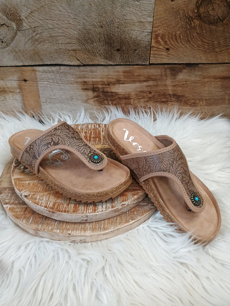 The Day Is Today Dark Tan Sandals