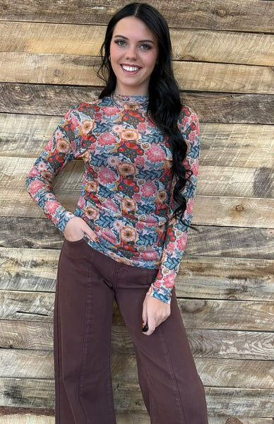 The Vintage Poppy Mesh Top