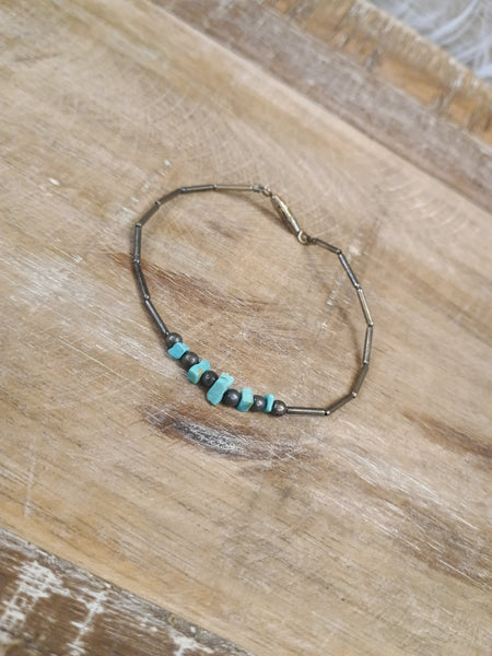 The Dainty Turquoise and Silver Bracelet