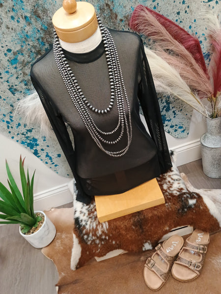The Black Mesh Top