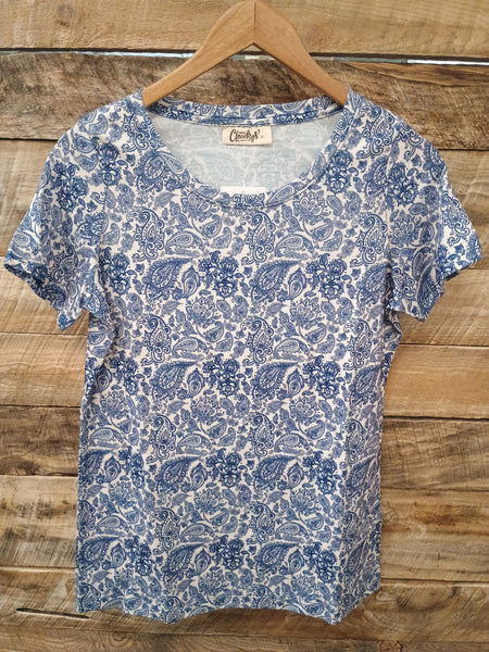 The Paisley Blue Scoop Tee