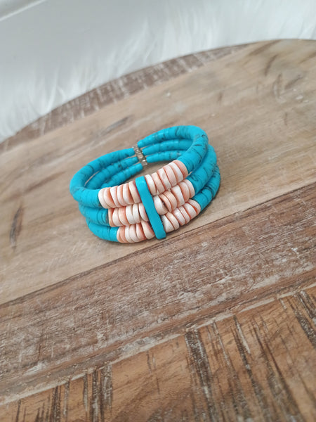 The Turquoise and Coral Stones Bracelet