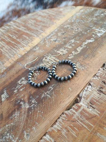 The Way There Faux Navajo Pearl Silver Earrings