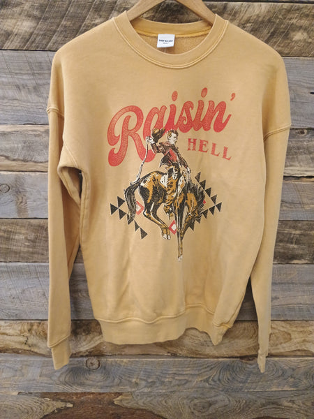 The Raisin' Hell Mineral Mustard Sweatshirt