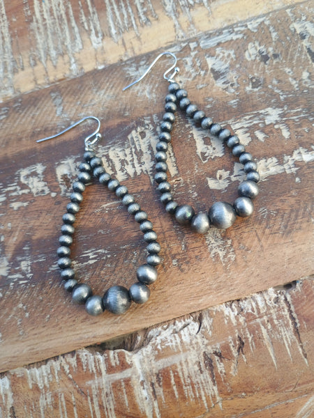 The Way To It Faux Navajo Pearl Silver Earrings