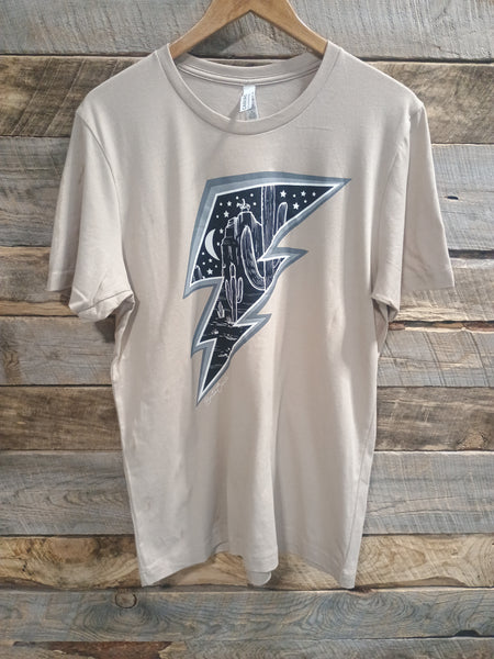 The Desert Lightening Silver Creamy Grey Tee